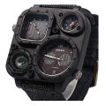 SHIWEIBAO Watch Men's Multi Time Zone Personalized dial Sports denim strap quartz watch. 