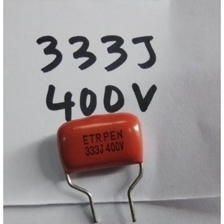 5Pcs- METALLIZED 333j 400V Metallized 333j 400V Polypropylene Capacitor Mylar 33nF Polyester Film Capacitors 2 Pin Leads Terminals Connections Leg