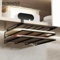 Rust-resistant Cutting Board Rack Space-saving Cutting Board Holder Rack for Kitchen Cabinet Easy Install Heavy-duty Strong Load-bearing Under-cabinet Chopping Board Organizer Cutting Board Storage.