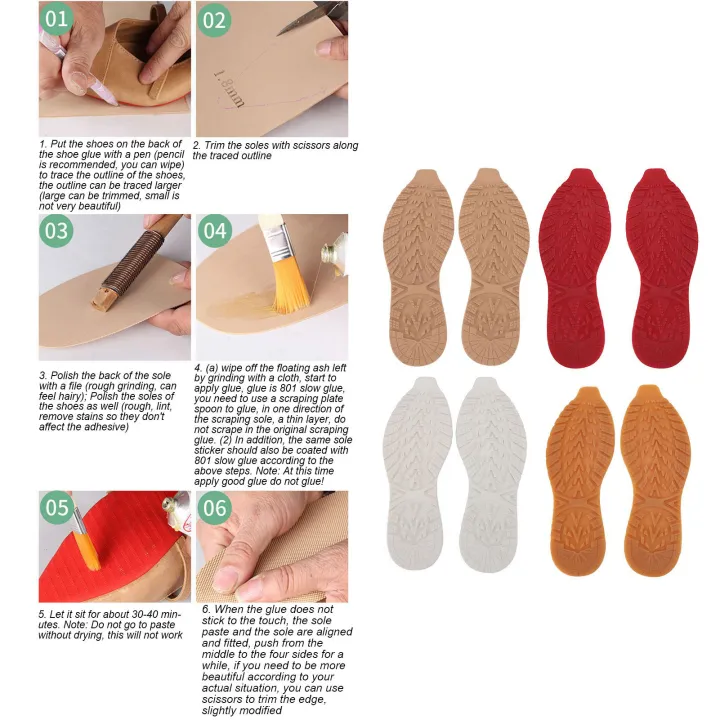 1%20Pair%20Shoe%20Sole%20Replacement%20Rubber%20Full%20Bottom%20Non%20Slip%20V%20Shape%20Repair%20Material%20-%20Image%202