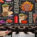 Custom Kebab Fast-food Restaurant Background Wallpaper Industrial Decor Mural Snack Bar Wall Paper Papel De Parede Papel Tapiz.