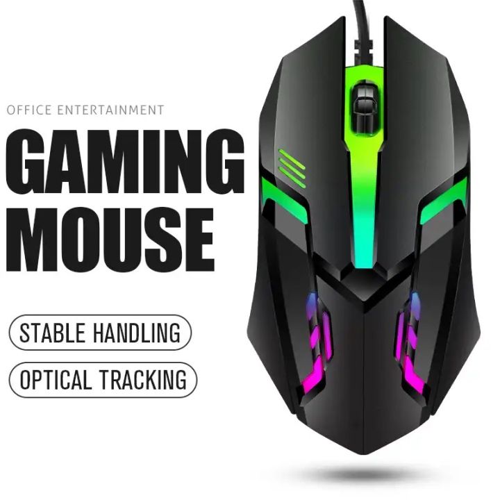 X1 1200 Dpi M6 7 Color Led Light Gaming Mouse - Black - Optical Tracing System, 5 Million Clicks - Transparent  Mouse