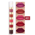 5-color matte non-stick bamboo lip gloss waterproof long-lasting lipstick. 