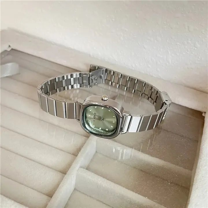 Women%20Small%20Square%20Quartz%20Watch%20Fashion%20Green%20Dial%20Stainless%20Steel%20Strap%20Wristwatch%20-%20Image%207
