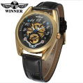 Winner Winner 119 Business Mechanical Men's Watch Steel Hollow Watch Business Belt Watch.