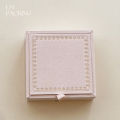 High-End Jewelry Box Compact Flocked Wooden Ring Storage Retro Necklace Case for Travel Home Gift Women Display.