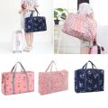 Portable Folding Travel Bag Storage Bag Handbag Large Duffle Clothing Storage Pouch Printing Large-sized Carry-on Organizer Bag. 