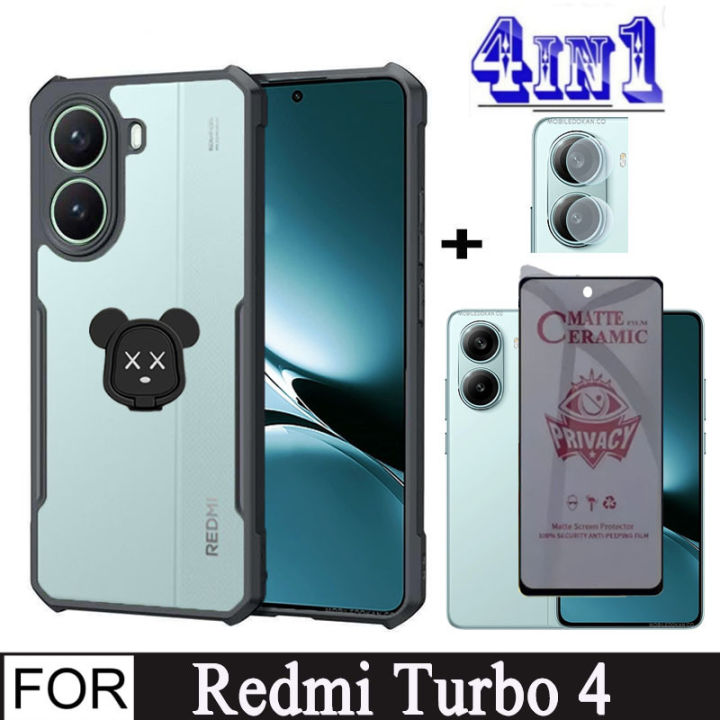 Redmi%20Turbo%204%20Shockproof%20Phone%20Case%20for%20Xiaomi%20Redmi%20Turbo4%20Turbo3%20RedmiTurbo4%204%20in%201%20Mobile%20phone%20holder%20+%20Privacy%20Ceramic%20Screen%20Protector%20-%20Image%202