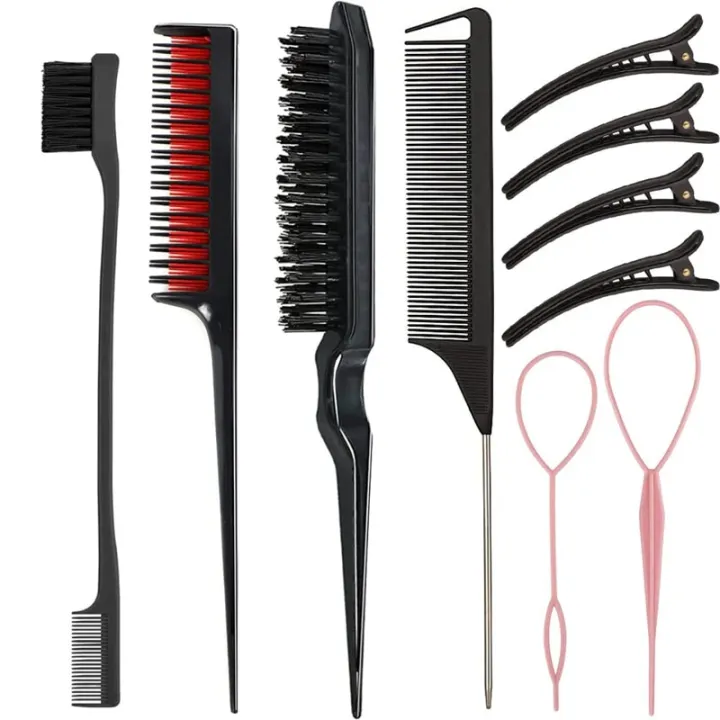 10pcs%20Hair%20Styling%20Comb%20Set%20Teasing%20Hair%20Brush%20Triple%20Teasing%20Comb%20Rat%20Tail%20Combs%20Edge%20Brush%20Hair%20Tail%20Tools%20Braid%20Tool%20Loop%20-%20Image%207