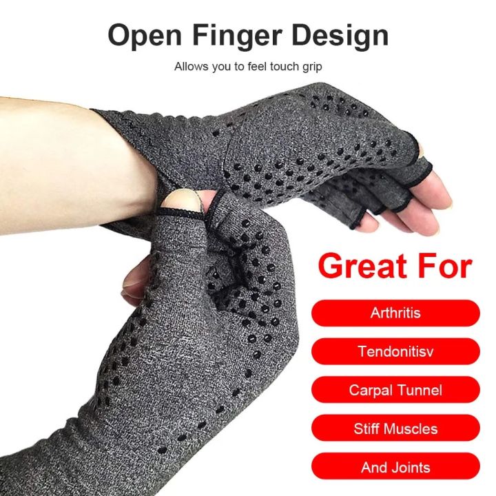 thumbnail image 2 of Copper Compression Arthritis Gloves – Full Finger, Hand Support, Joint Pain Relief, Unisex 2 of 2