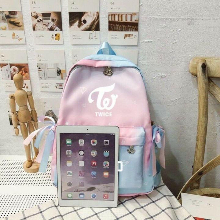 KPOP%20TWICE%20Gradient%20Color%20Backpack%20Travel%20Shoulder%20Bag%20Student%20Canvas%20Schoolbag%20-%20Image%204