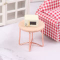 1:12 Dollhouse Miniature Coffee Table Iron Round Dining Table Desk Model Toys Layor. 