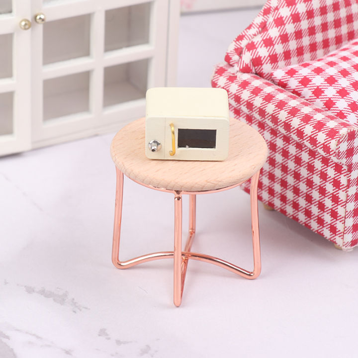 1:12%20Dollhouse%20Miniature%20Coffee%20Table%20Iron%20Round%20Dining%20Table%20Desk%20Model%20Toys%20Layor%20-%20Image%202