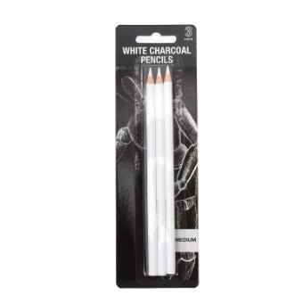 Keep Smiling White Charcoal Pencil for Sketching, Drawing and Other Artistic Work - 3 Pcs