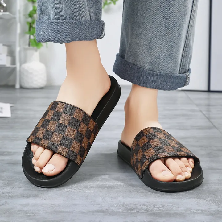 Quality%20And%20Durability-Stylish%20Black%20And%20Chocolate%20Color%20CHESS%20Slide%20Slipper%20Sandal%20For%20Men%20S30%20-%20Image%206