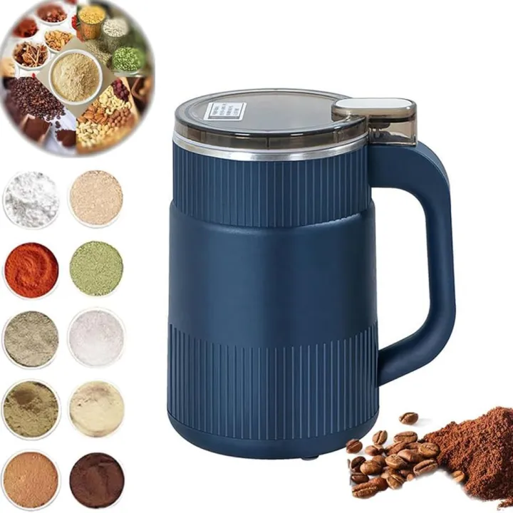 Household Small Powder Grinding Machine, Electric Mini Spice Grinder Add 5 Blades, 304 Stainless Steel Grinding Fine Powder for All Kinds of Grains, Condiments, Coffee Beans