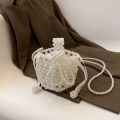 Luxury Mini Pearl Bag Women’s Handmade Bead Bag Purses Fashion Banquet Party Shoulder Bags Ladies Elegant Clutch Purse Mini Bags.