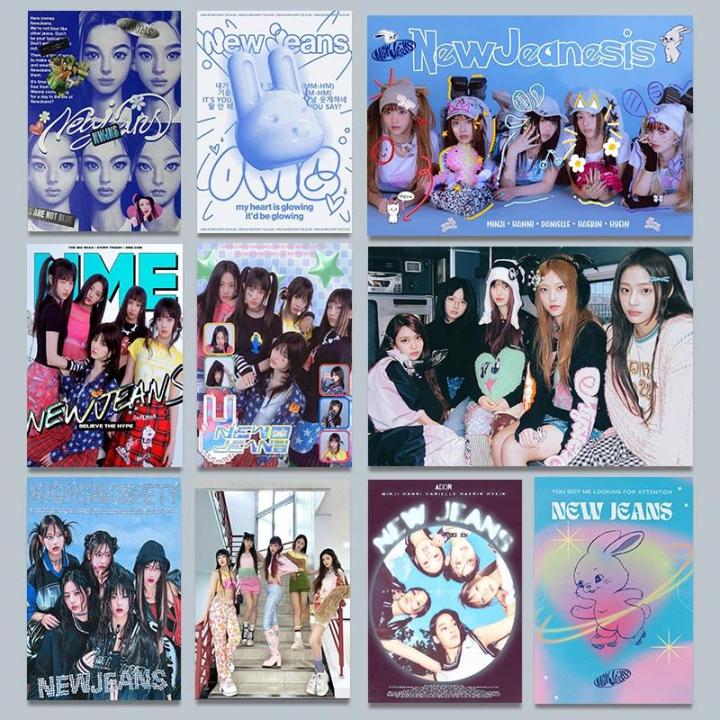 Kpop Girl Group Idol New-Jeans New Music Album OMG Cover Rabbit Poster Canvas Painting Wall Art Pictures Home Room Decor