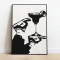 Black White Fashion Sneaker Cocktail Martini Margarita Espresso Martini Poster Canvas Painting Print Wall Art Picture Home Decor. 