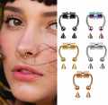 Stainless steel magnet fake nose ring. 