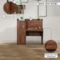 Floding Chocolate Study Desk Colour in Melamine Finish | Engineered Wood Desk with Storage Cabinet | Wooden | Convertible into Computer Table 48/48.