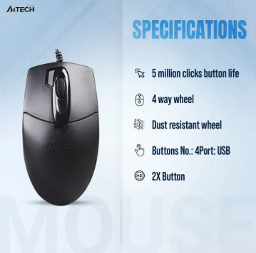 A4tech%20OP-730D%202x%20Click%20Optical%20Wired%20Mouse%20-%201000%20DPI%20-%20Optical%20Sensor%20-%20Double%20click%20Button%20-%204-Way%20Wheel%20-%20Black%20(1%20Year%20official%20warranty)%20USB%202X%20Click%20Optical%20Mouse%20-%20Image%202