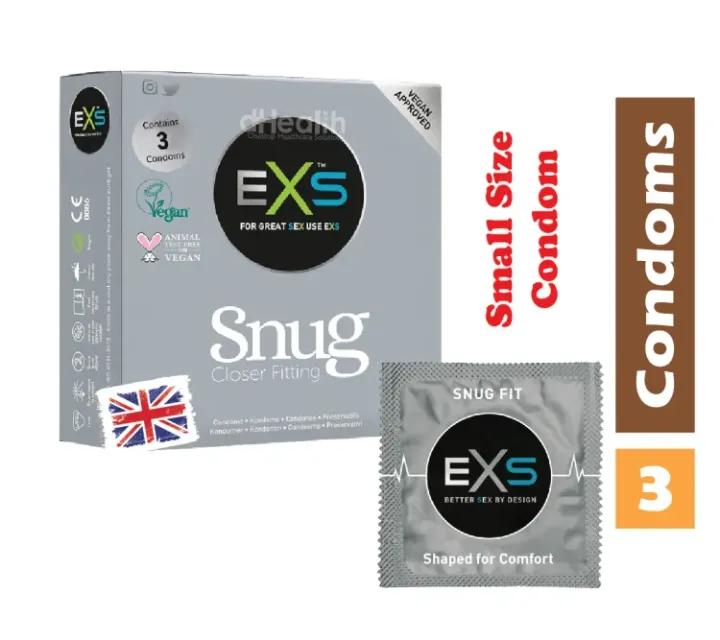 EXS Snug Tight Fitting Small Size Condoms Single Pack 3pcs Condom ...