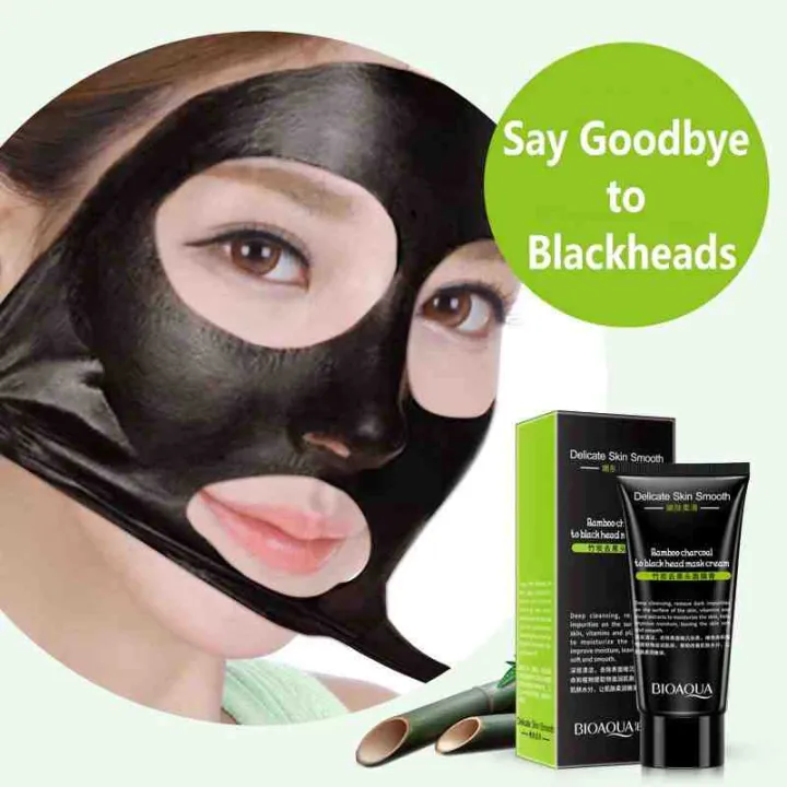 Bioaqua Delicate Skin Smooth Bamboo Charcoal Mask Cream 60g - Black Mask