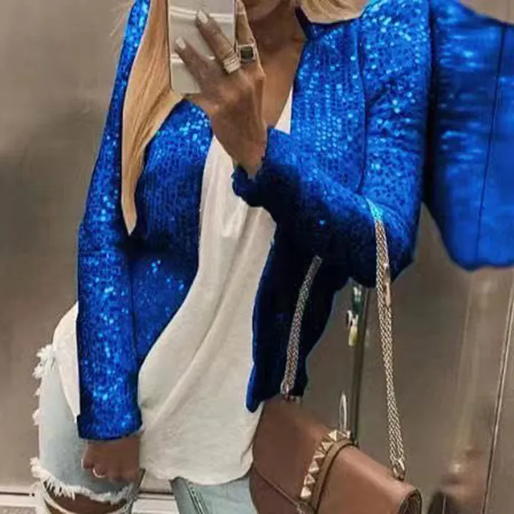 Office%20Ladies%20Jacket%20Sequins%20Glitter%20Short%20Style%20Jacket%20Outwear%20-%20Image%203