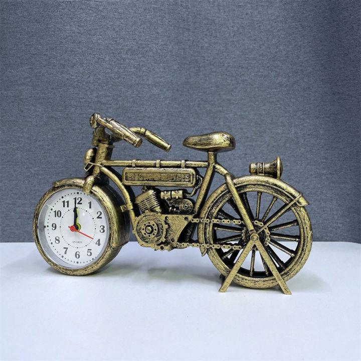 Vintage Lazy Bicycle Creative Alarm Clock Gift Decoration Bicycle Model Bedside Home Table Gift Decorative Figurines