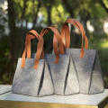 Storage Bag Mall Shopping Bag Hanging Bag Gray Handbag Souvenir Bag Ladies Shoulder Bag Felt Tote Bag.