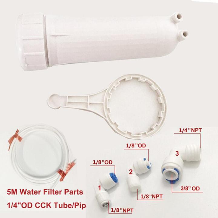 RO Membrane Housing 3012 for 3012-400 gpd/3012-600gpd Reverse Osmosis With 5M 1/4\"OD CCK Parts Tube/Pipe And All Fittings