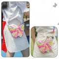 Butterfly with Rainbow Cloud Pop Itting Purse For Girls Sensory Fidget Toy Silicone Shoulder Bag Push. 