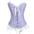 Women Lace Up Corset Boned Waist Zip Floral Women Tops Brocade Overbust Corset Female Slimming Clothing Shapewear Corset. 