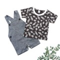 Baby Boy Jumpsuit/Romper With Cotton Printed Tees and Twill Short dungarees.