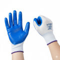 Nylon hand Gloves (Rubber Coated Nitrile) , Safety gloves for Industrial, Construction, Household, Cycling, Bike Riding, Gardening, Kitchen Work Use, blue , Colour ( 1 Pair).