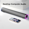4D Computer Speaker Bar Stereo Sound Subwoofer for Laptop Notebook PC Music Player (White).