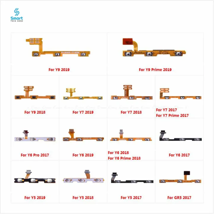 Huawei Y9 Y7 Y6 Pro Y5 Prime Lite GR5 2017 2018 2019 On Off Key Ribbon Power Switch Volume Button Flex Replacement Part
