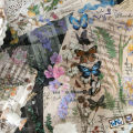 RHS Online 6PCS PET Flat Stickers Flower Series Rose Butterfly Album Diary Decorative Scrapbooking Sticker Gift. 