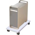 Heavy Duty Wooden CPU Trolley Computer Desktop Tower Stand with Locking Wheels,Multicolo. 