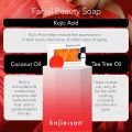 Kojie San Skin Lightening Soap - Original Kojic Acid Soap for Dark Spots, Hyperpigmentation, & Scars - Beauty Bar with Coconut & Tea Tree Oil for Flawless, Even Skin Tone - 65g x 3 Bars.