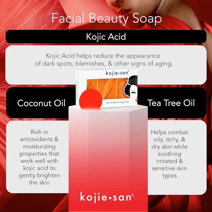 Kojie%20San%20Skin%20Lightening%20Soap%20-%20Original%20Kojic%20Acid%20Soap%20for%20Dark%20Spots,%20Hyperpigmentation,%20&%20Scars%20-%20Beauty%20Bar%20with%20Coconut%20&%20Tea%20Tree%20Oil%20for%20Flawless,%20Even%20Skin%20Tone%20-%2065g%20x%203%20Bars%20-%20Image%205