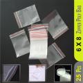 6"X8" Inch Resealable 25 pcs Clear Zipper Poly Bag/ Zip Lock Plastic Storage Packet for Food Freezing, Jewelry, Clothes, Docs, Candy, Cookies, Snacks, Vitamins, Books, Seeds.
