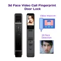 3D Face Recognition Smart Fingerprint Password Smart Door Lock with Video Call and intercom Feature. 