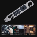 1 Piece Integrated Multifunctional Ratchet Crowbar Combined Tool Silver & Black Steel Wrench Screwdriver.