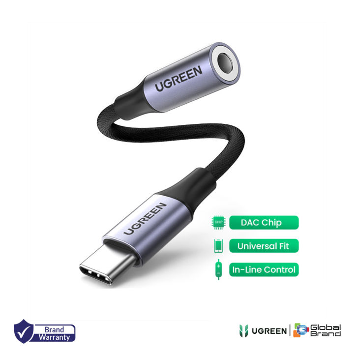 U GREEN 80154 USB C to Audio Adapter Braided Type C Male to Headphone  Aux Jack Female Dongle HiFi DAC Cable for Samsung Galaxy S21 Note20 Ultra 