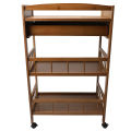 Mobile Serving Cart Rolling Side Table Spacious Tabletop Space Saving with 4 Wheels for Kitchen Dining Room.