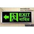Exit Sign Light Warranty Emergency EXIT-Man Arrow Left Both Side ORASKA Bangladesh Dhaka Garments Office.