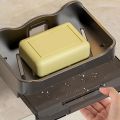 Wall Mounted Soap Dish for Shower, No Punching Soap Box with Drain Tray.