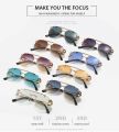 【7Rings Store】(New) fashion New Double Bridge UV400 eyewear 2023 vintage limless sunglasses women trendy gradient aviator glasses. 